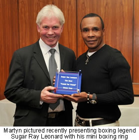 Martyn with Sugar Ray Leonard 