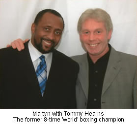 Martyn Devlin pictured with Tommy 'Hitman' Hearns